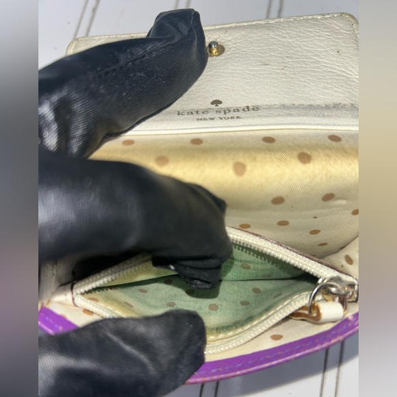 Kate Spade Purple Saffiano Leather Bifold Wallet - Picture 8 of 12